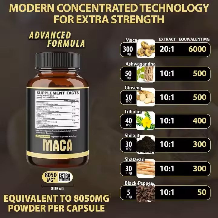 Maca 8050 mg PUISSANCE MAXIMALE