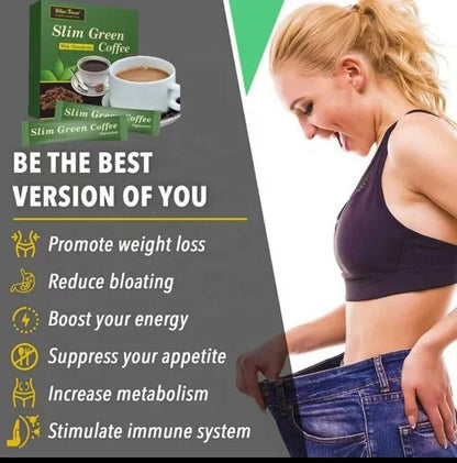 Café vert Minceur Slim Green Coffee Véritable Coupe Faim 10 sachets